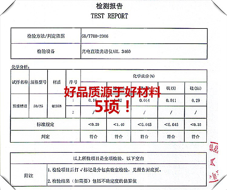 這5種成分組成的曼卡特預(yù)埋槽道，品質(zhì)自然不會(huì)差