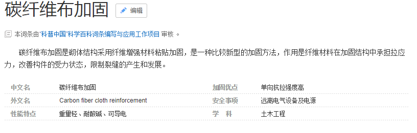百度對碳纖維布加固的解釋，了解一下！